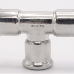 Pièce en T, pressage, F/F/F 18 mm, inox
