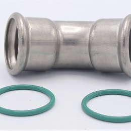 Coude 45°, raccords pressés, F/F 35 mm