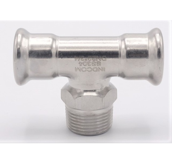Pièce en T, pressage, F/M (filetage extérieur)/F | 22_3/4"_22