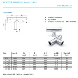 Tri CLAMP equal tee | DN32 (K50.5)