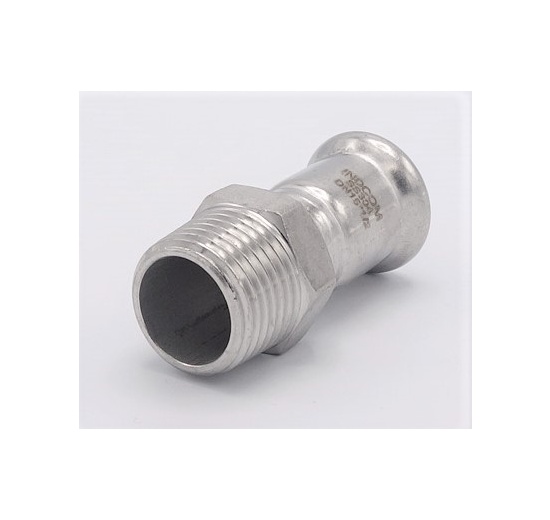 Adaptateur de pressage/filetage externe, acier inoxydable 15 mm_1/2"