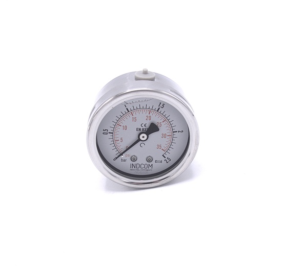 Manomètres en acier inoxydable – raccordement arrière |0 - 2.5 bar 1/4”
