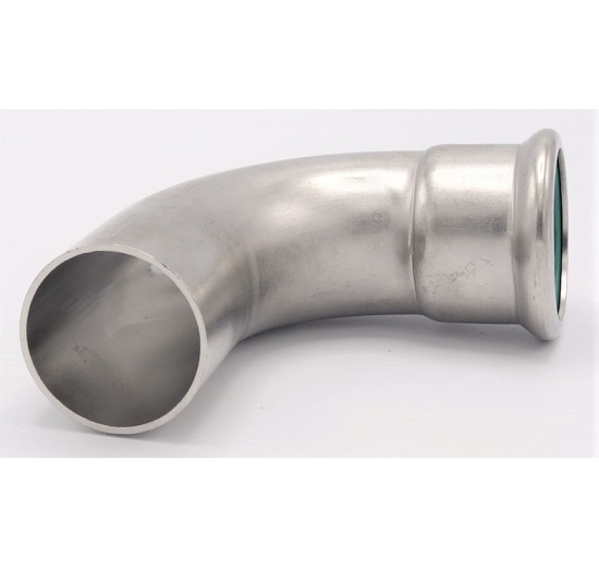 Coude 90°, raccords pressés, F/M | 42 mm, acier inoxydable