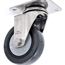 Roulettes de transport, acier inoxydable, diamètre 100 mm