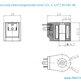 Vannes électromagnétiques 2/2 2/2, G 1/2", DC24V, NC