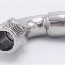 Coude 90°, à sertir, F/filetage extérieur 18 mm_1/2" inox