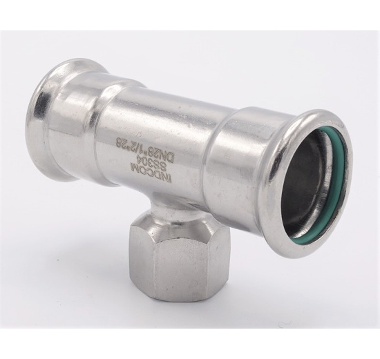 Pièce en T, pressée, F/F(filetage intérieur)/F 28_1/2"_28