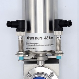 Vannes papillon pneumatiques, en inox, DIN mâle x mâle