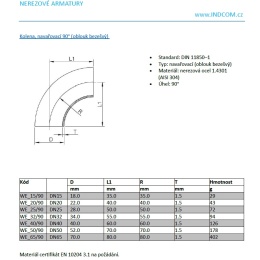 Koleno navařovací 90°| DN32 (34x1,5mm)