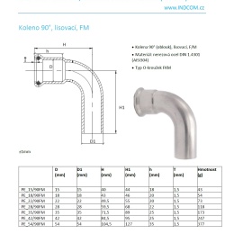 Coude 90°, raccords pressés, F/M