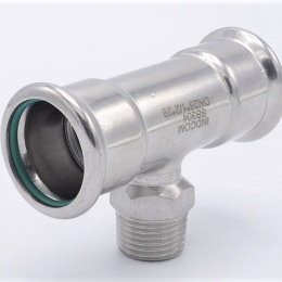 Pièce en T, pressage, F/M (filetage extérieur)/F acier inoxydable