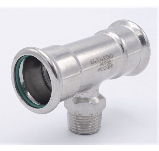 Pièce en T, pressage, F/M (filetage extérieur)/F acier inoxydable