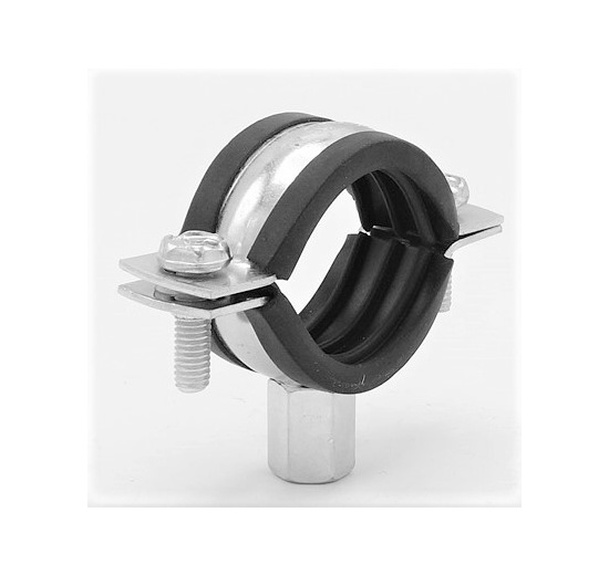 Collier de serrage avec caoutchouc EPDM, deux vis, M8/M10, galvanisé 32-36 mm