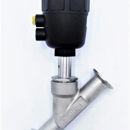 pneumaticky ovládaný ventil se šikmým sedlem, clamp připojení, DN25