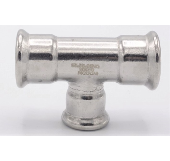 Pièce en T, pressage, réduite F/F/F 28_22_28, acier inoxydable