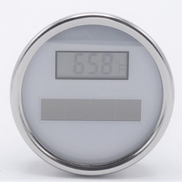 Celonerezový teploměr, digitální, solární průměr 3”,stem 6''(-50+150 °C)