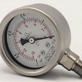 Manomètre en acier inoxydable - connexion inférieur (radiale) de -1 à 0 bar (filetage 1/4”)