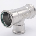 Pièce en T, pressage, réduite F/F/F 35_28_35, acier inoxydable