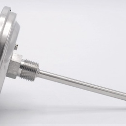 Celonerezový bimetalový teploměr s ponorným dříkem, závitový (1/2”), 0-100℃, 150 mm