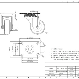 Kolečka transportní, otočná, nerezová, průměr 75 mm