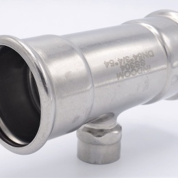 Pièce en T, pressage, F/F(filetage intérieur)/F 54_3/4"_54, inox