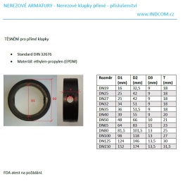 Joint éthylène-propylène (EPDM) - vannes directes en acier inoxydable, soudé et fileté DN25 | DN27