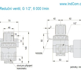 Reduční ventil G 1/2" 6 000 l/min