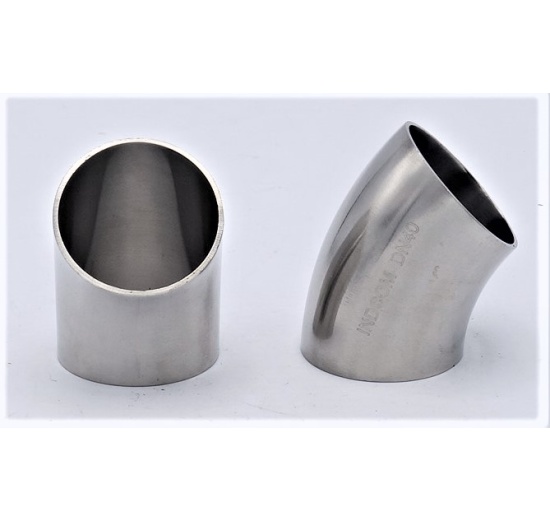 Coudes, à souder 45°  DN40 (40x1,5mm), inox