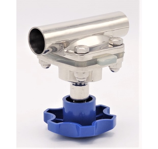 Vanne à membrane, type de soudage S-S, Silicone | DN20