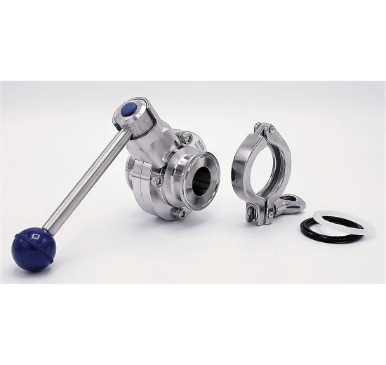 Vannes papillon, en inox, type Clamp C-C