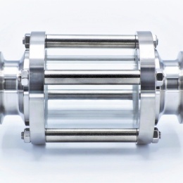 Sanitaire verre de viséur droit, inox, Clamp C-C Connexion CLAMP DIN 32676