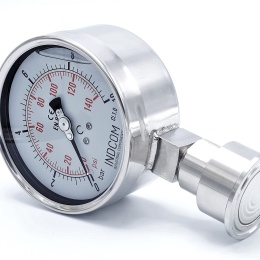 Manomètre inox avec membrane de séparation-CLAMP DIN 32676 (50.5 mm), cadran 100 mm