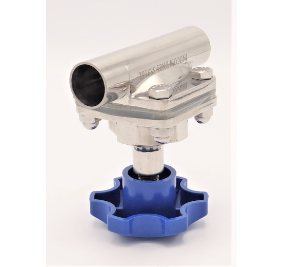 Vanne à membrane, type de soudage S-S, Silicone | DN25