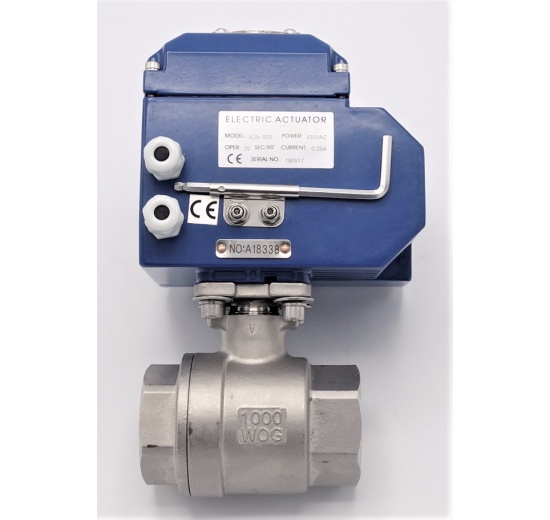 Vanne à bille inox en deux pièces avec dispositif d'asservissement monotour 30 Nm | 1 1/2”