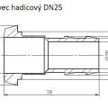 hadicový nástavec s kuželovým hrdlem DN25 rozměry