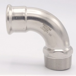Coude 90°, à sertir, F/filetage extérieur 42 mm_1 1/2"