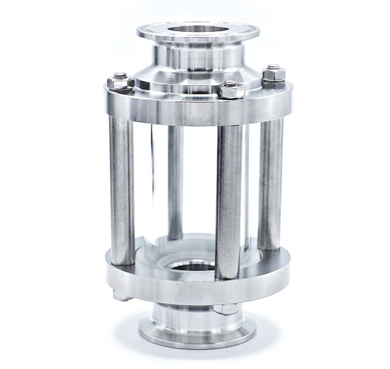 Sanitaire verre de viséur droit, inox, Clamp C-C, court | DN25 (K50.5)