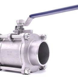 Robinet à tournant sphérique, acier inox avec plein débit, en trois parties, soudé | 3”
