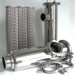 Filtre tubulaire – filtre à moût, raccordement: CLAMP DN50 (collier clamp 64mm)