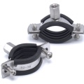 Collier de serrage avec caoutchouc EPDM, deux vis, acier inoxydable DIN 1.4301, M8_ 32-36 mm