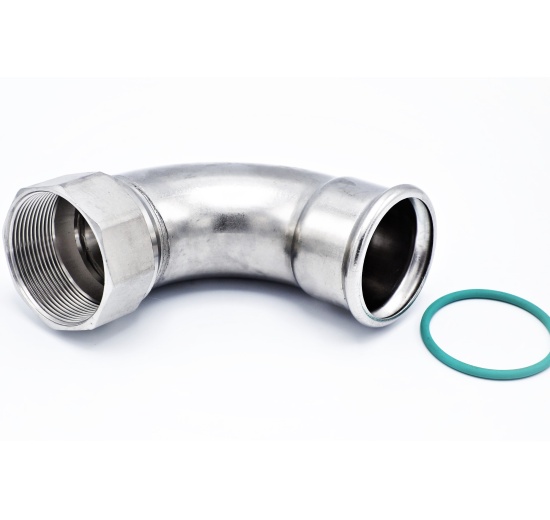 Coude 90°, raccord à sertir / filetage intérieur