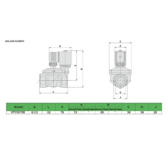 Vannes électromagnétiques  2/2, G 1/2", DC 24V, NC