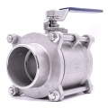 Robinet à tournant sphérique, acier inox avec plein débit, en trois parties, soudé | 3”