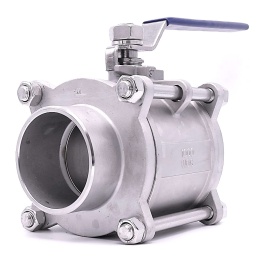 Robinet à tournant sphérique, acier inox avec plein débit, en trois parties, soudé | 3”