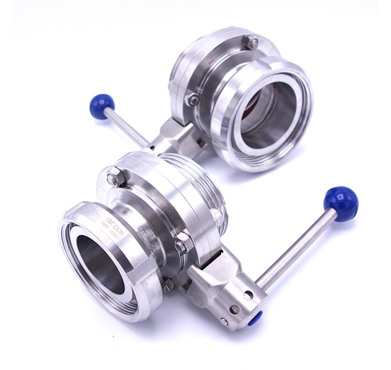 Vannes papillon DIN avec raccord DIN 11851 complet