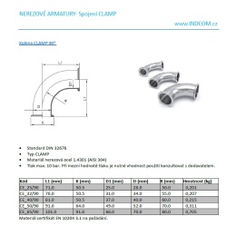 Coudes CLAMP, angle 90°
