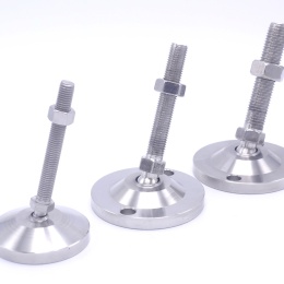 Pieds en acier inoxydable, réglables en hauteur, avec articulation