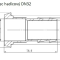 hadicový nástavec s kuželovým hrdlem DN32 rozměry