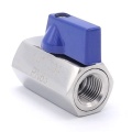 Robinet à boisseau sphérique MINI en acier inoxydable à débit réduit, monobloc, fileté