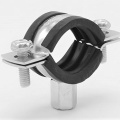 Collier de serrage avec insert en caoutchouc EPDM, double vis, galvanisé, M8 / M10